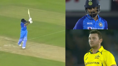 'Only KL Rahul can hit such shots'-Twitter reacts as KL Rahul smashes a sumptuous six with exceptional wrist work off Josh Hazlewood in the 1st T20I