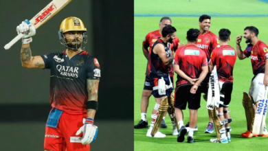 "Might be explaining 49 score innings" - Twitter reacts as Virat Kohli has some fun time with KKR players during practice session