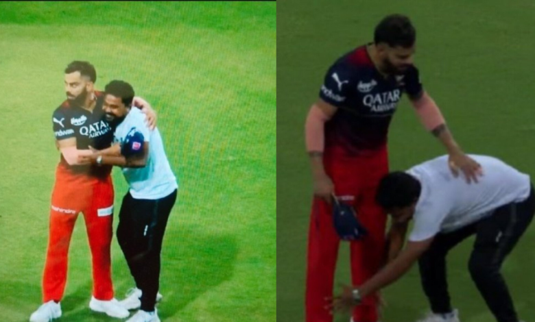 "VK has more fans in stadium than LSG" - Twitter reacts after a fan touches Virat Kohli's feet in Lucknow