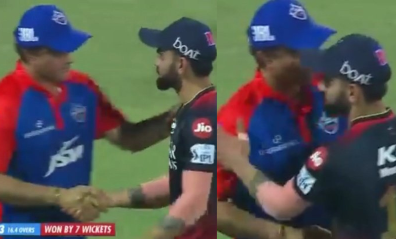 "Now this is what we wanna see, not two greats of the game fighting like kids", Twitter reacts as Sourav Ganguly and Virat Kohli shake hands after Delhi Capitals beat Royal Challengers Bangalore