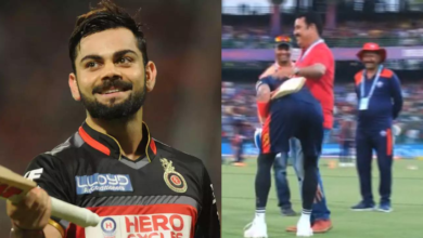 "King knows whom to respect, 2 minutes of silence for those who call him arrogant", Twitter reacts as Virat Kohli touches his childhood coach, Rajkumar Sharma's feet head of the game against Delhi Capitals in 2023